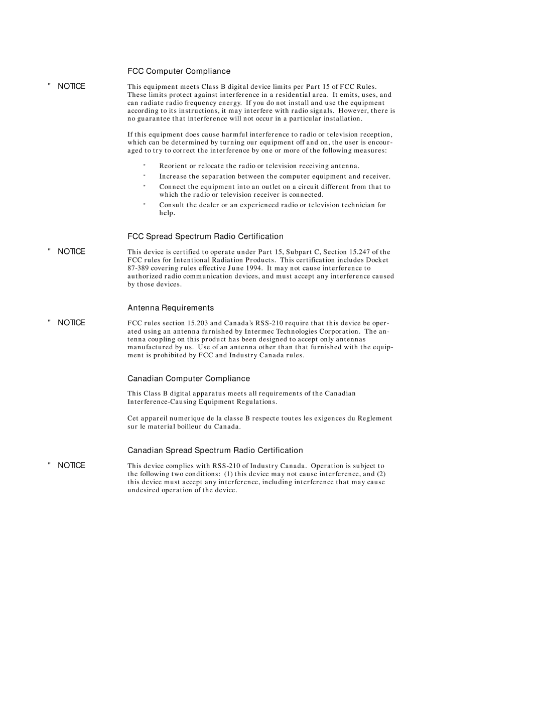 Intermec 6710 manual FCC Computer Compliance 