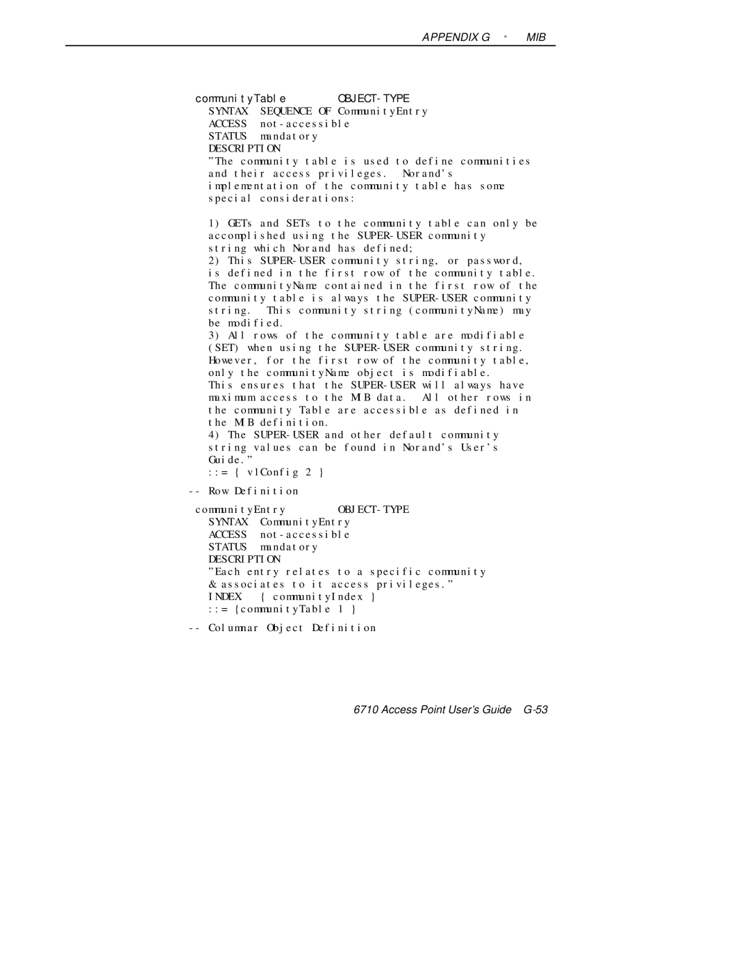 Intermec 6710 manual Access Point User’s Guide G-53 