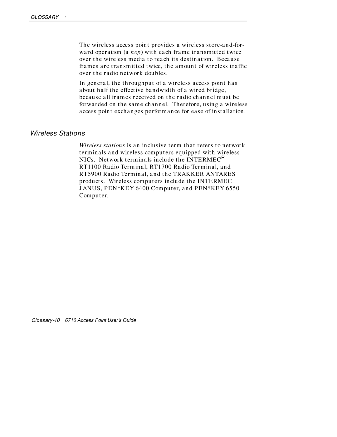 Intermec 6710 manual Wireless Stations 