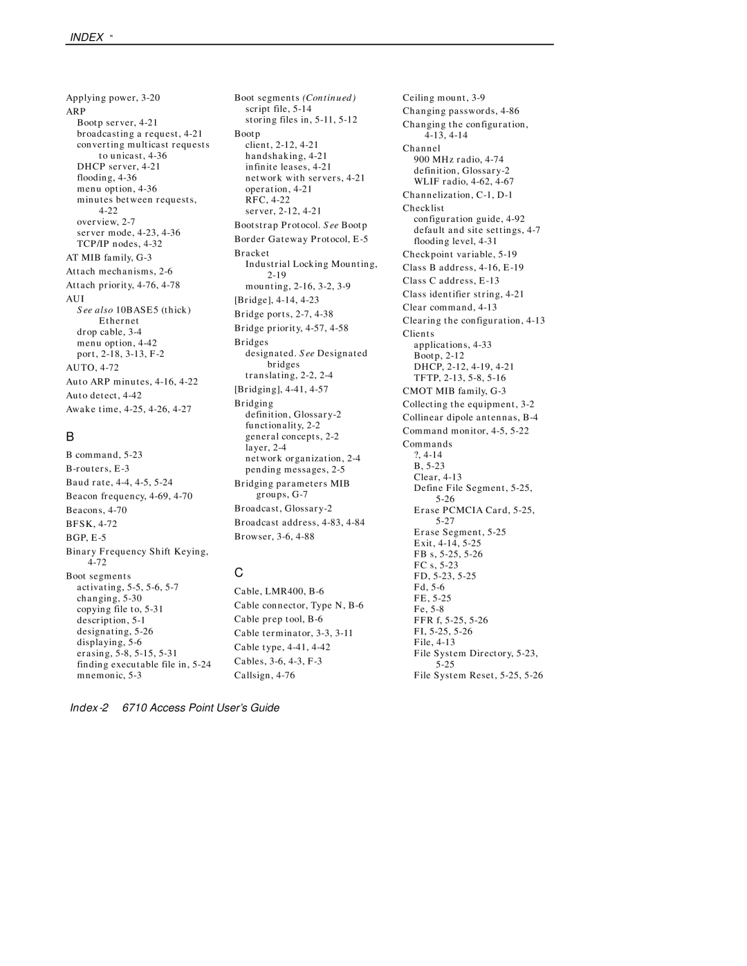 Intermec 6710 manual Index 