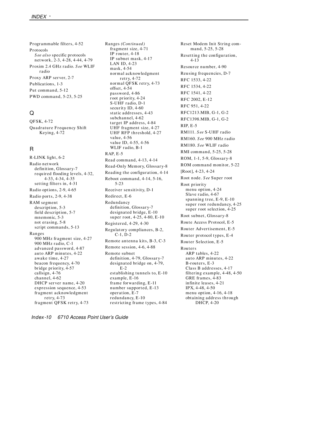 Intermec manual Index-106710 Access Point User’s Guide 