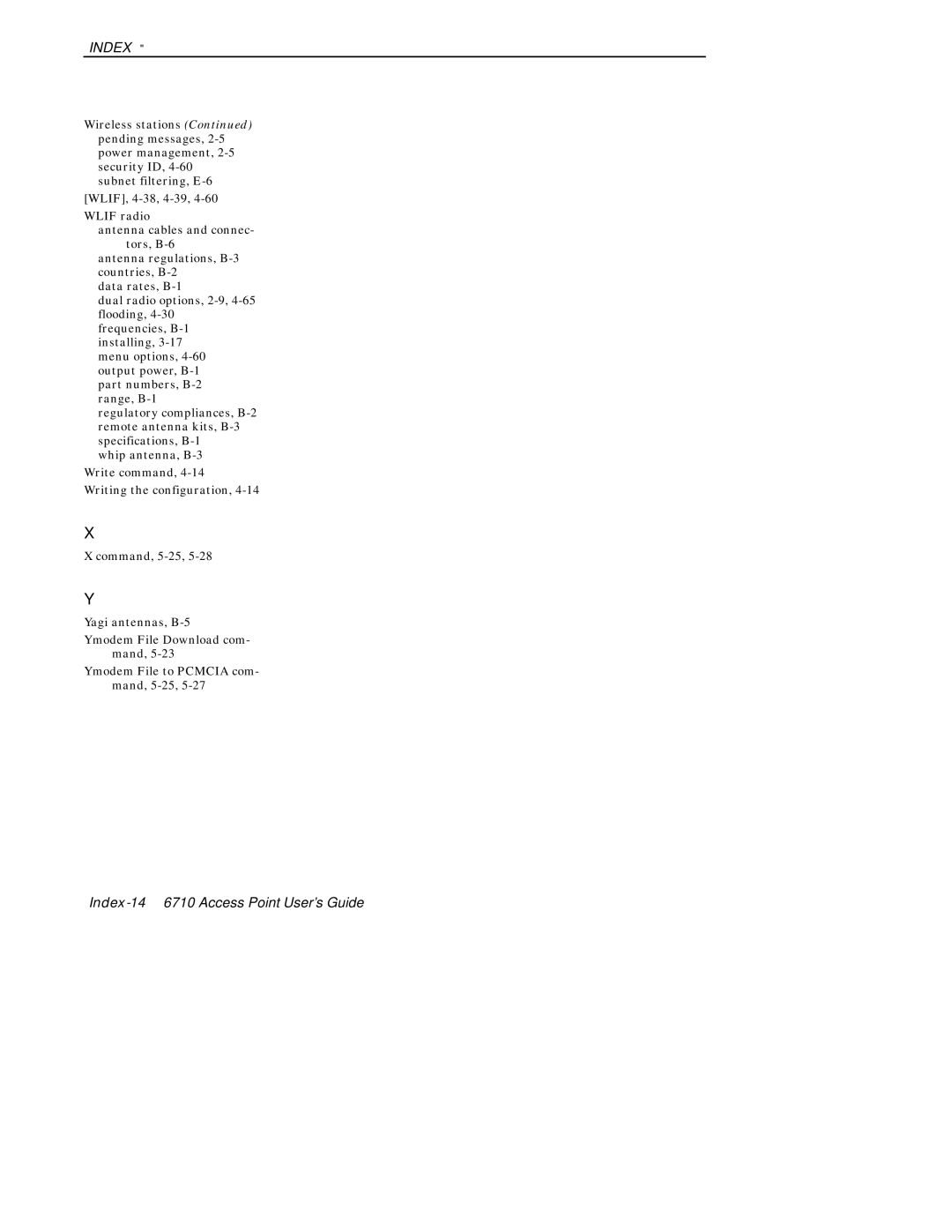 Intermec manual Index-146710 Access Point User’s Guide 