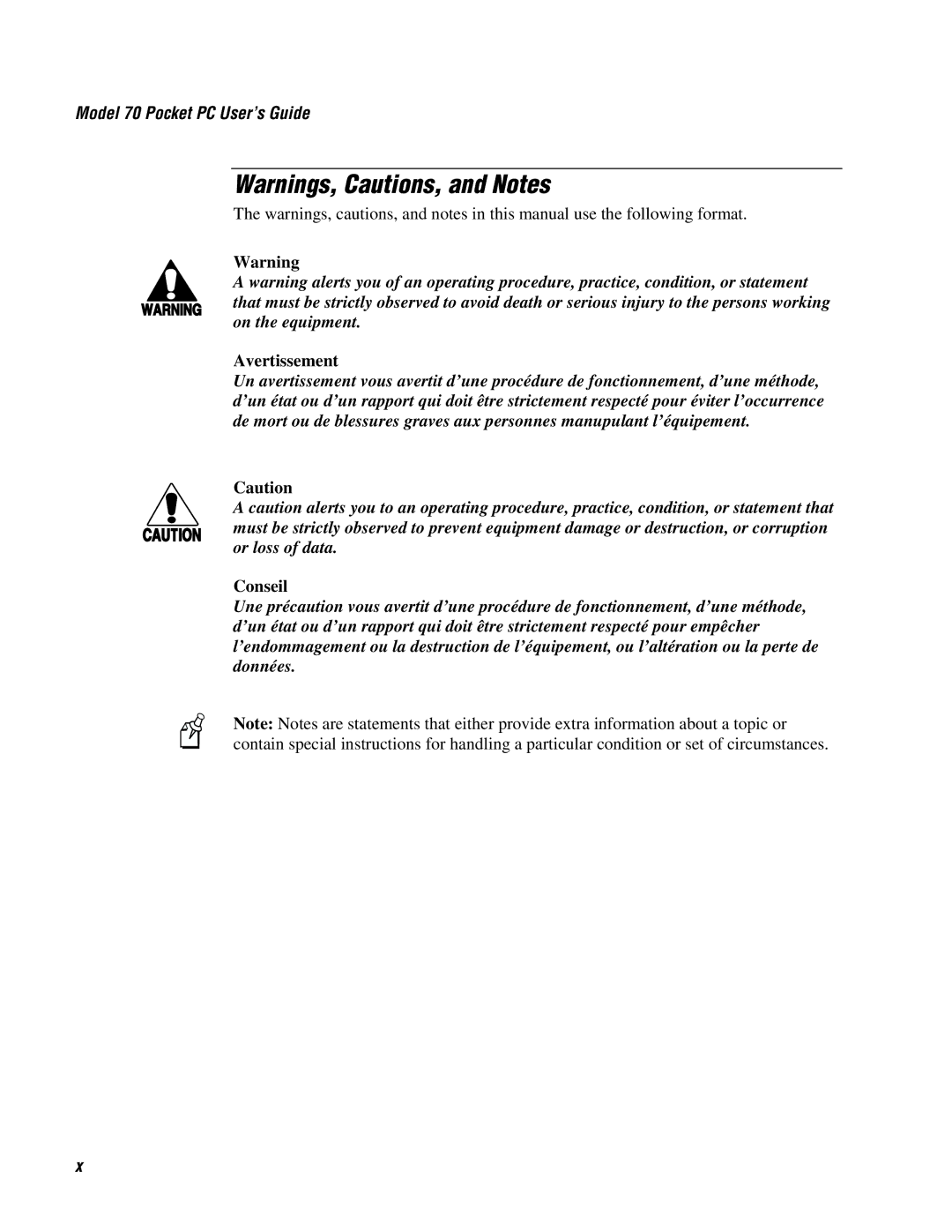 Intermec manual Model 70 Pocket PC User’s Guide 