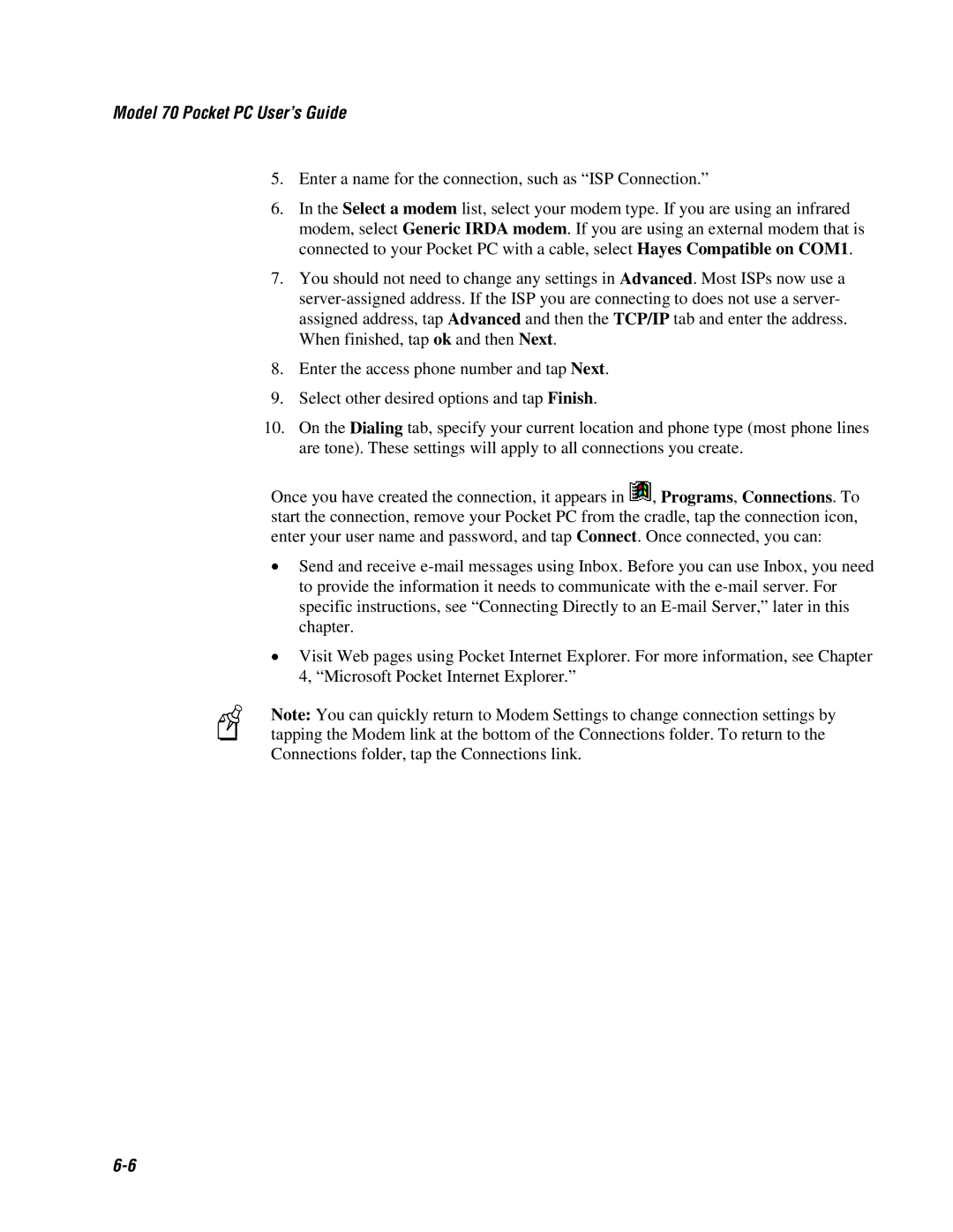 Intermec 70 manual Enter a name for the connection, such as ISP Connection 