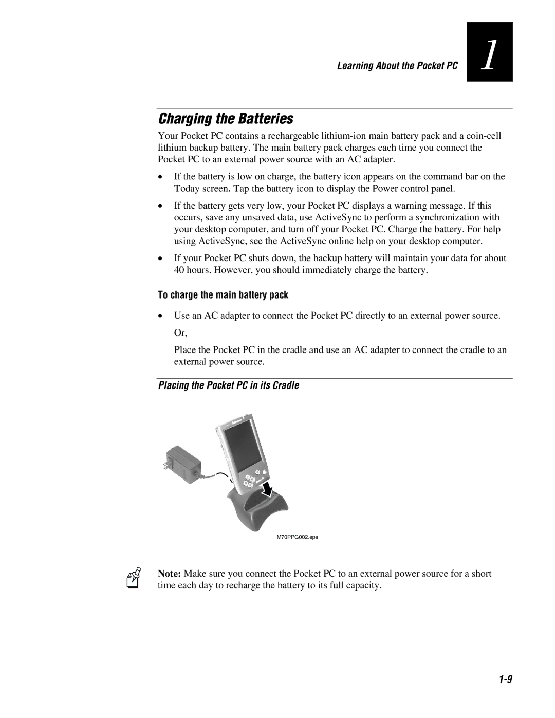 Intermec 70 manual Charging the Batteries, To charge the main battery pack 