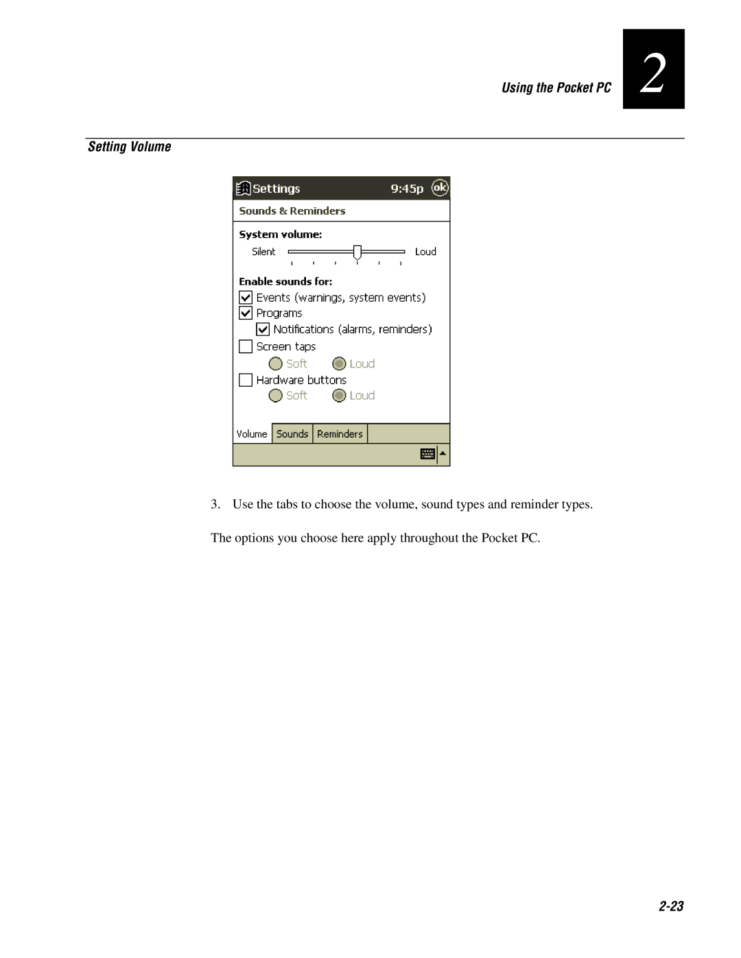 Intermec 70 manual Setting Volume 