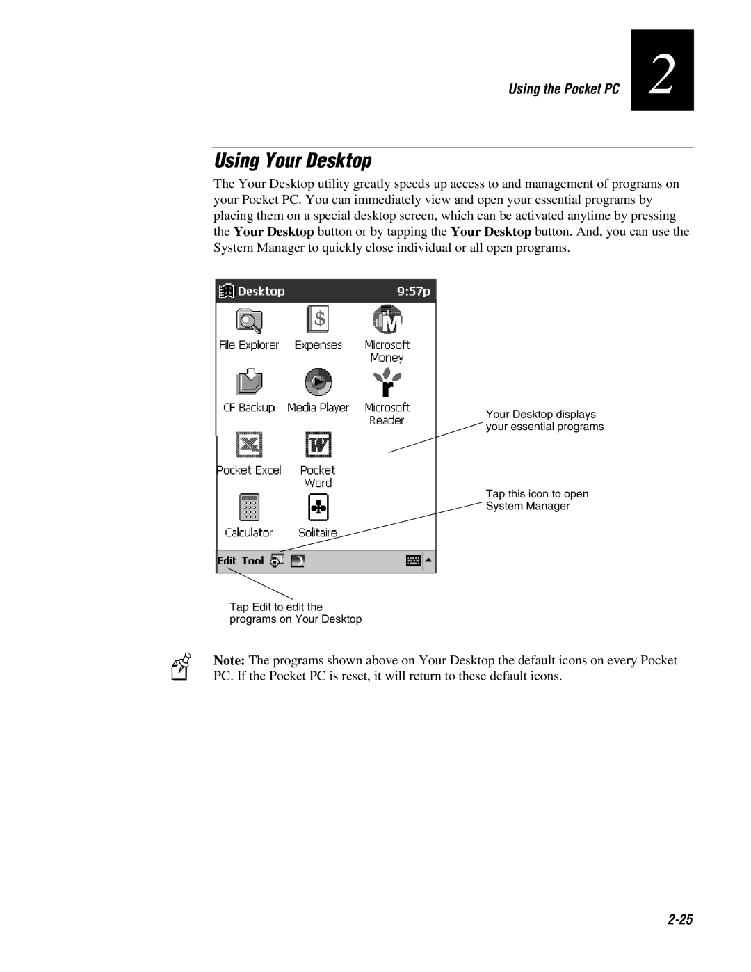 Intermec 70 manual Using Your Desktop 