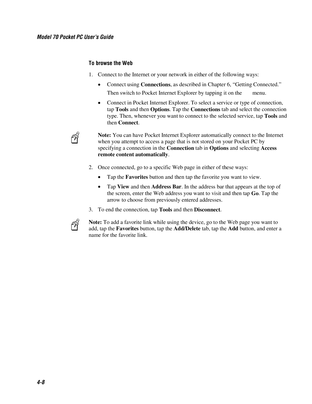 Intermec 70 manual To browse the Web, Remote content automatically 