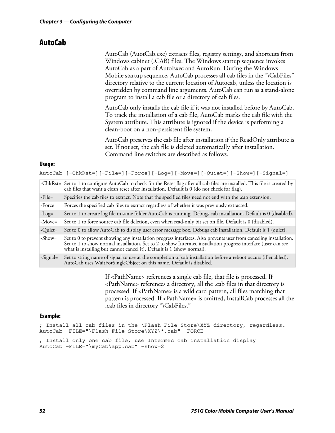 Intermec 751G user manual AutoCab 