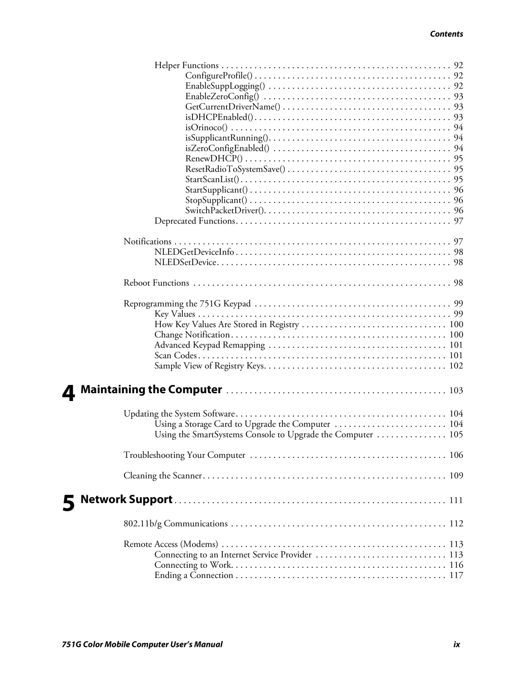 Intermec 751G user manual Contents 