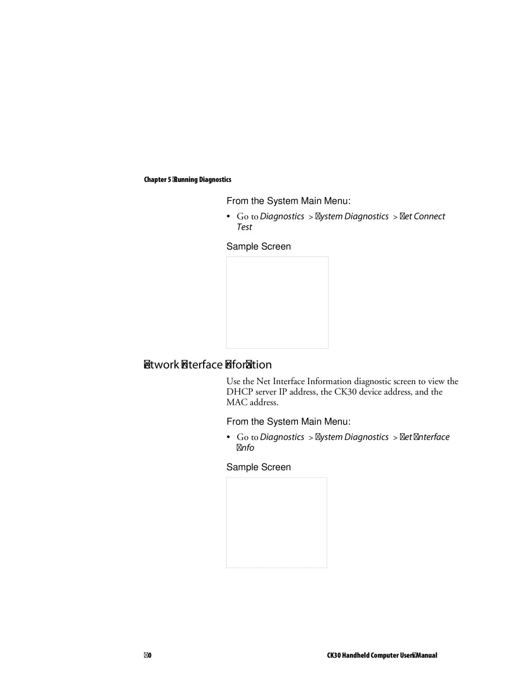 Intermec CK30 user manual Network Interface Information 