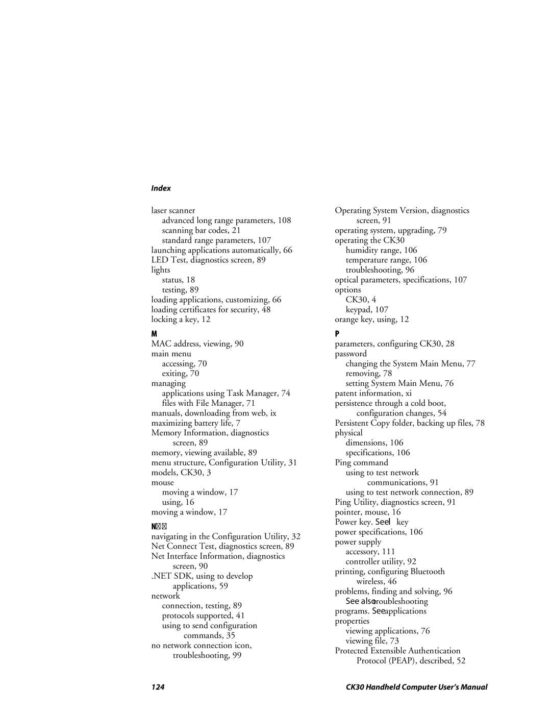 Intermec CK30 user manual 124 