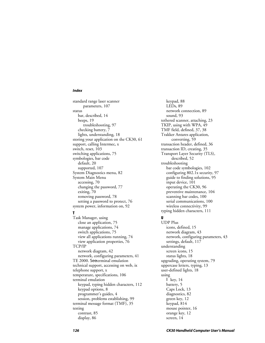 Intermec CK30 user manual Tcp/Ip 