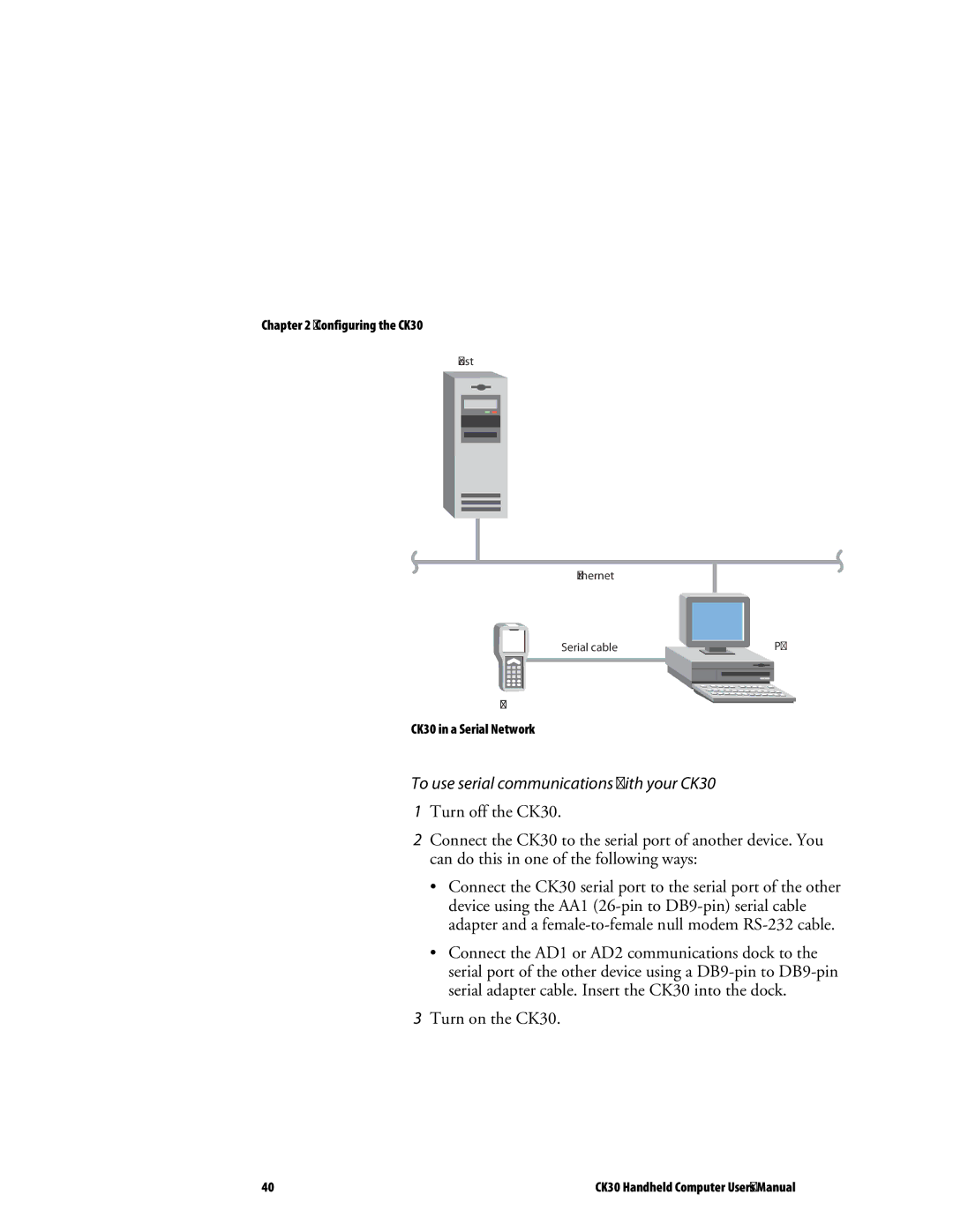 Intermec user manual To use serial communications with your CK30 