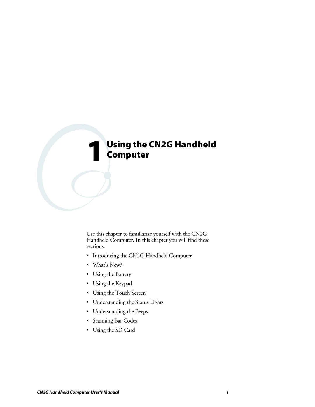 Intermec user manual Using the CN2G Handheld Computer 