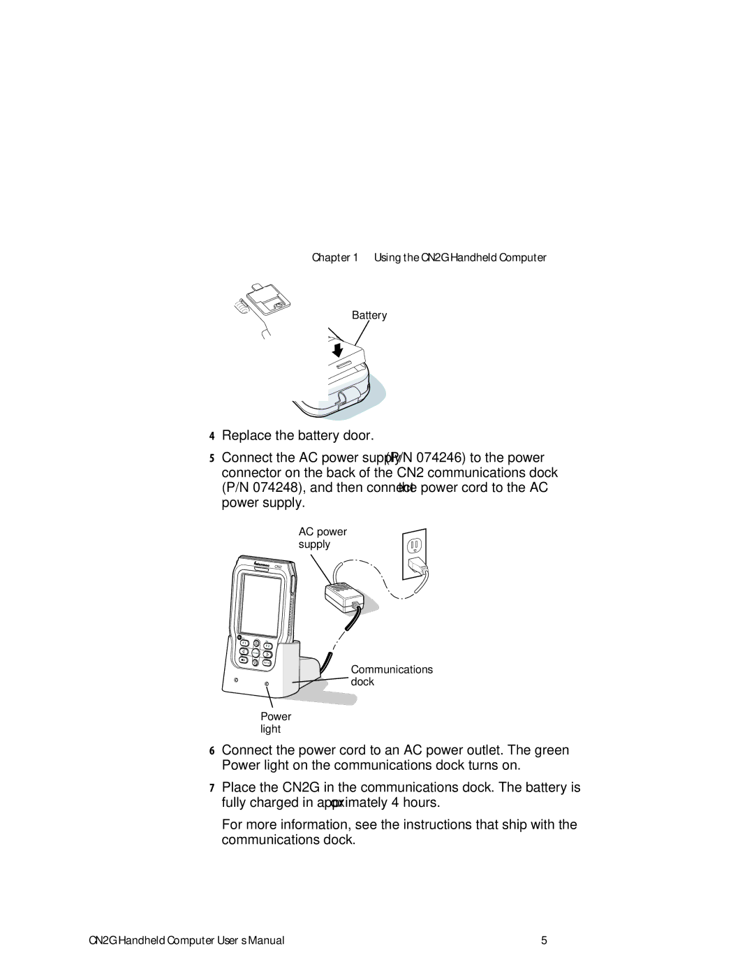 Intermec CN2G user manual Battery 