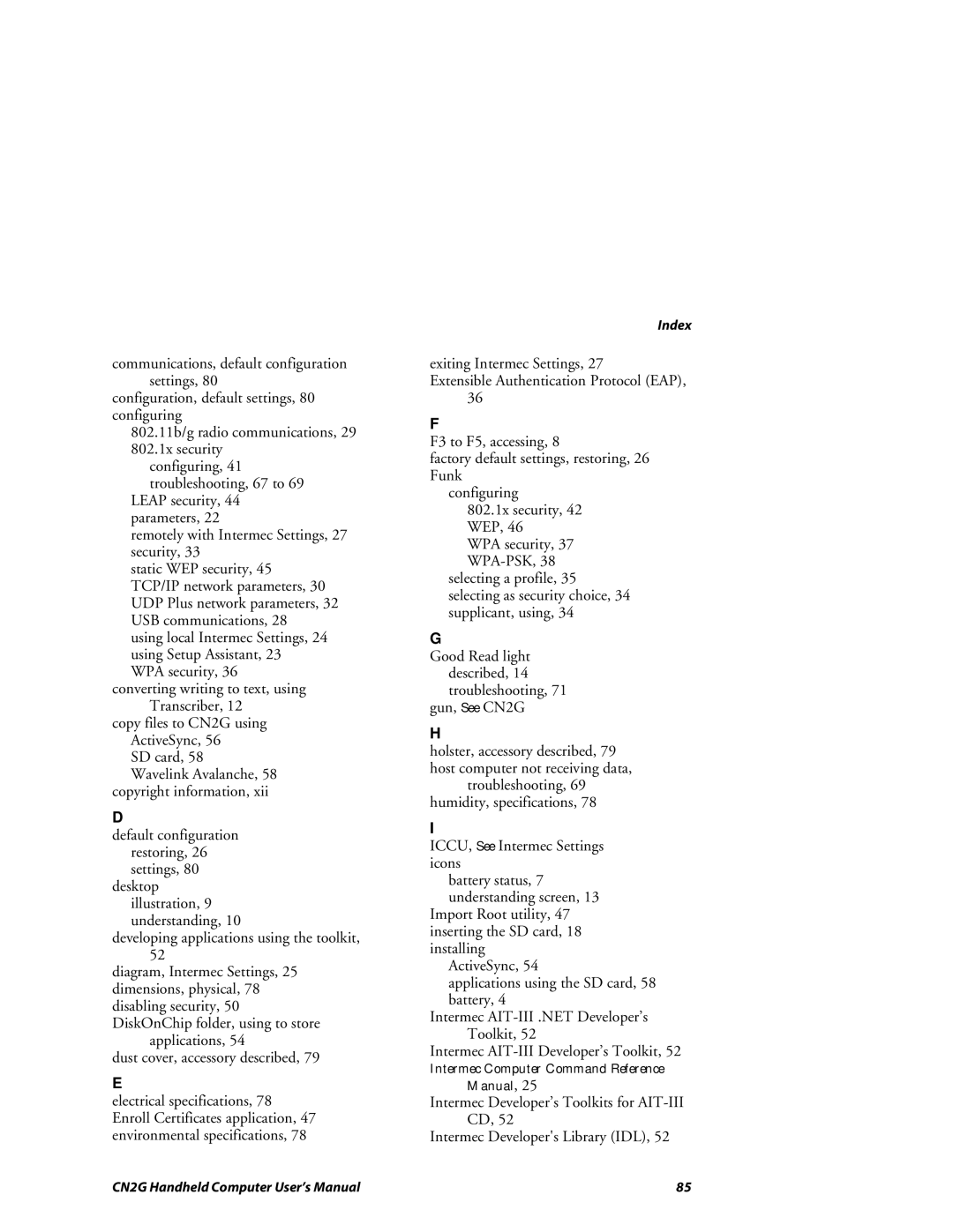 Intermec CN2G user manual Manual 