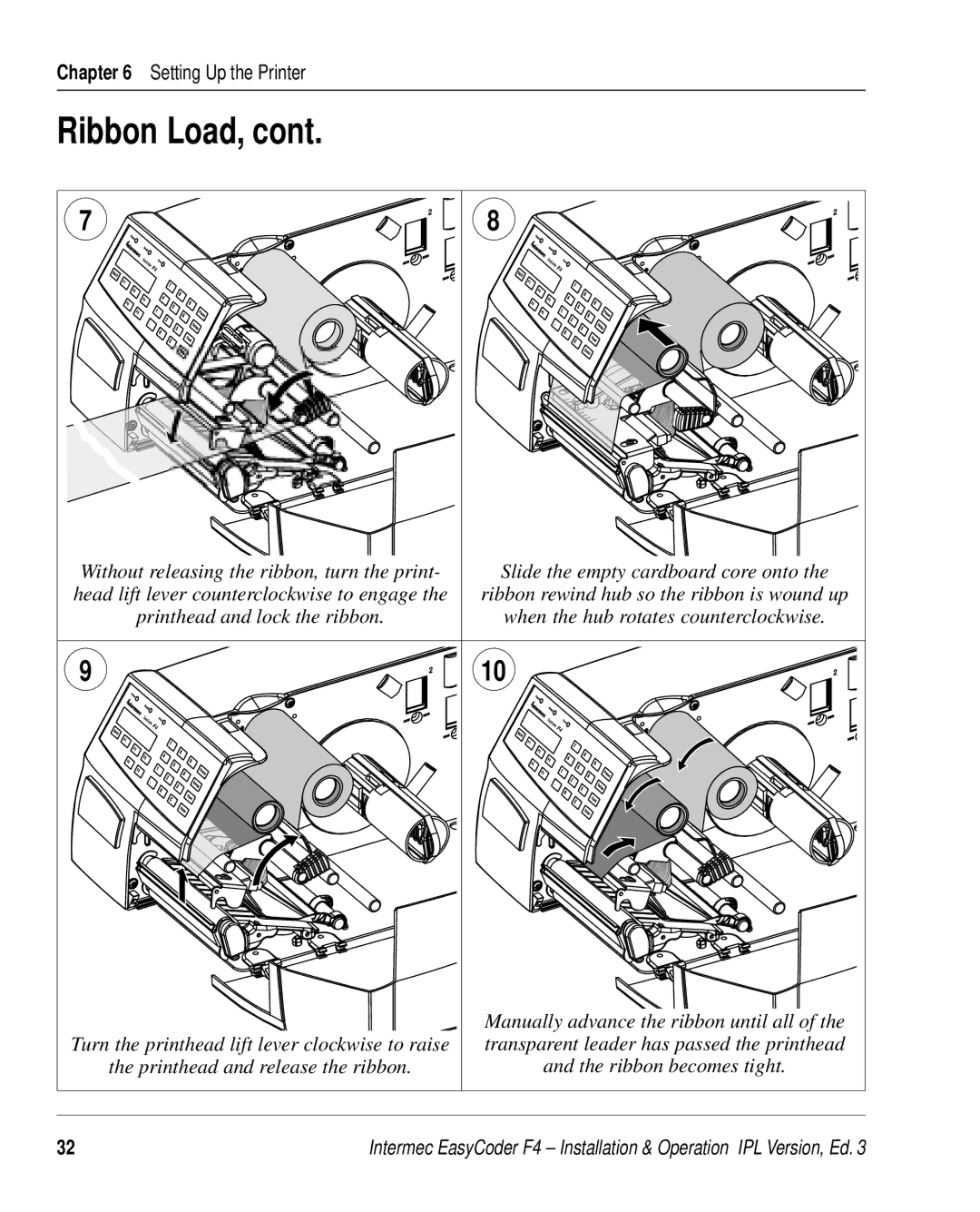 Intermec F4 manual Setting Up the Printer 