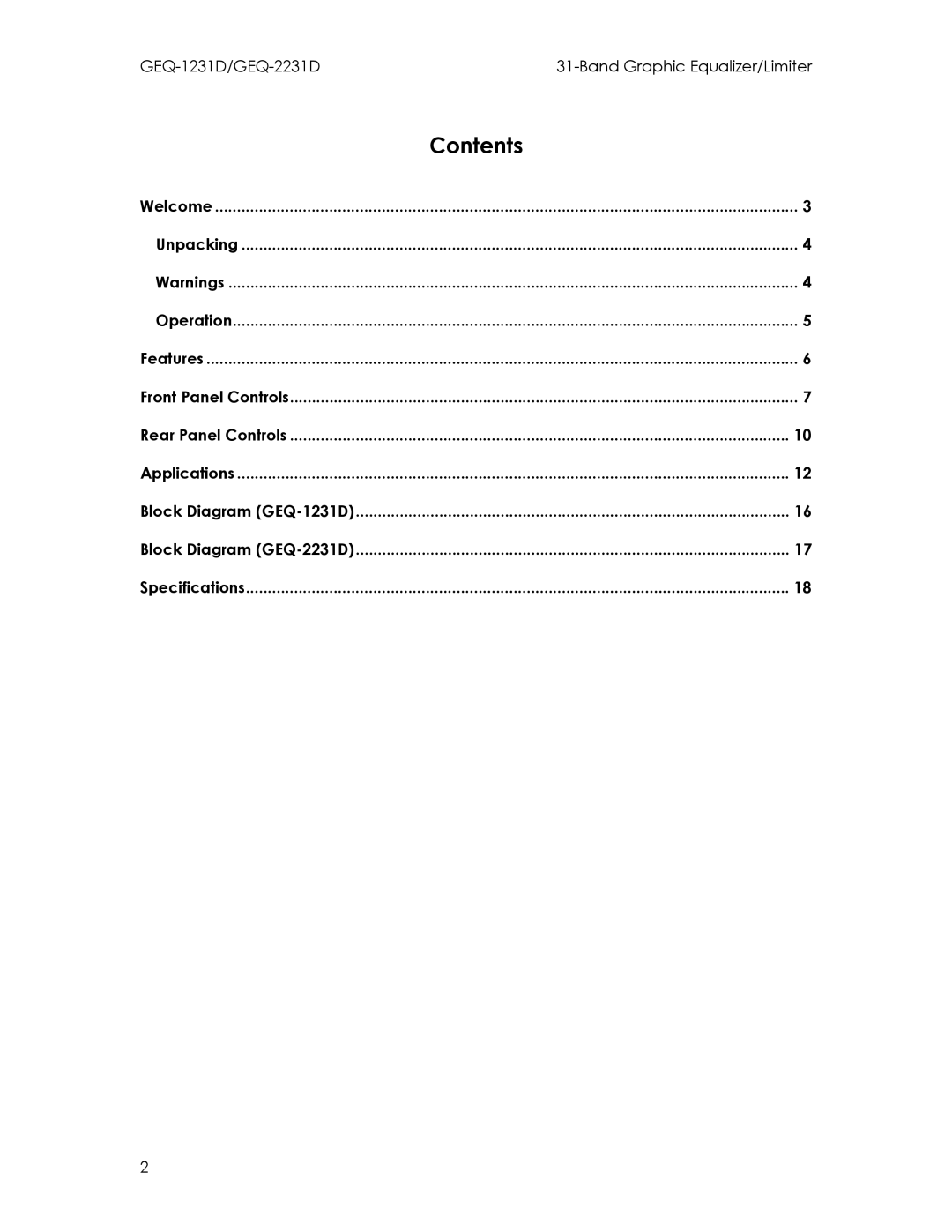 Intermec GEQ-2231D, GEQ-1231D manual Contents 