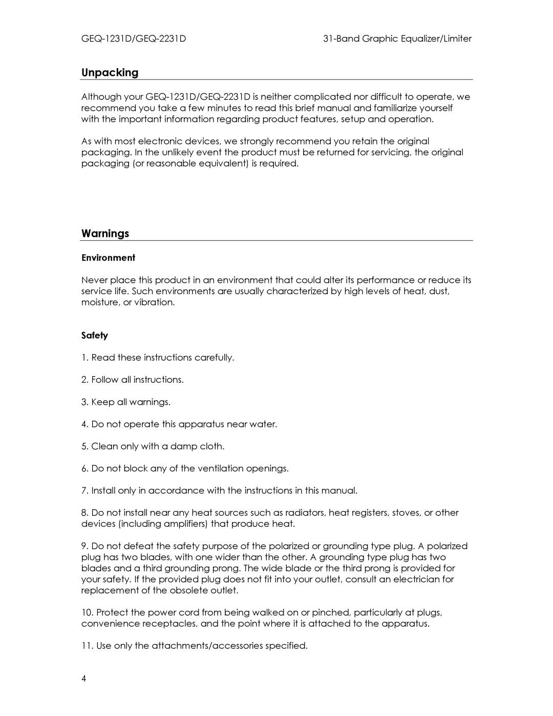 Intermec GEQ-2231D, GEQ-1231D manual Environment, Safety 