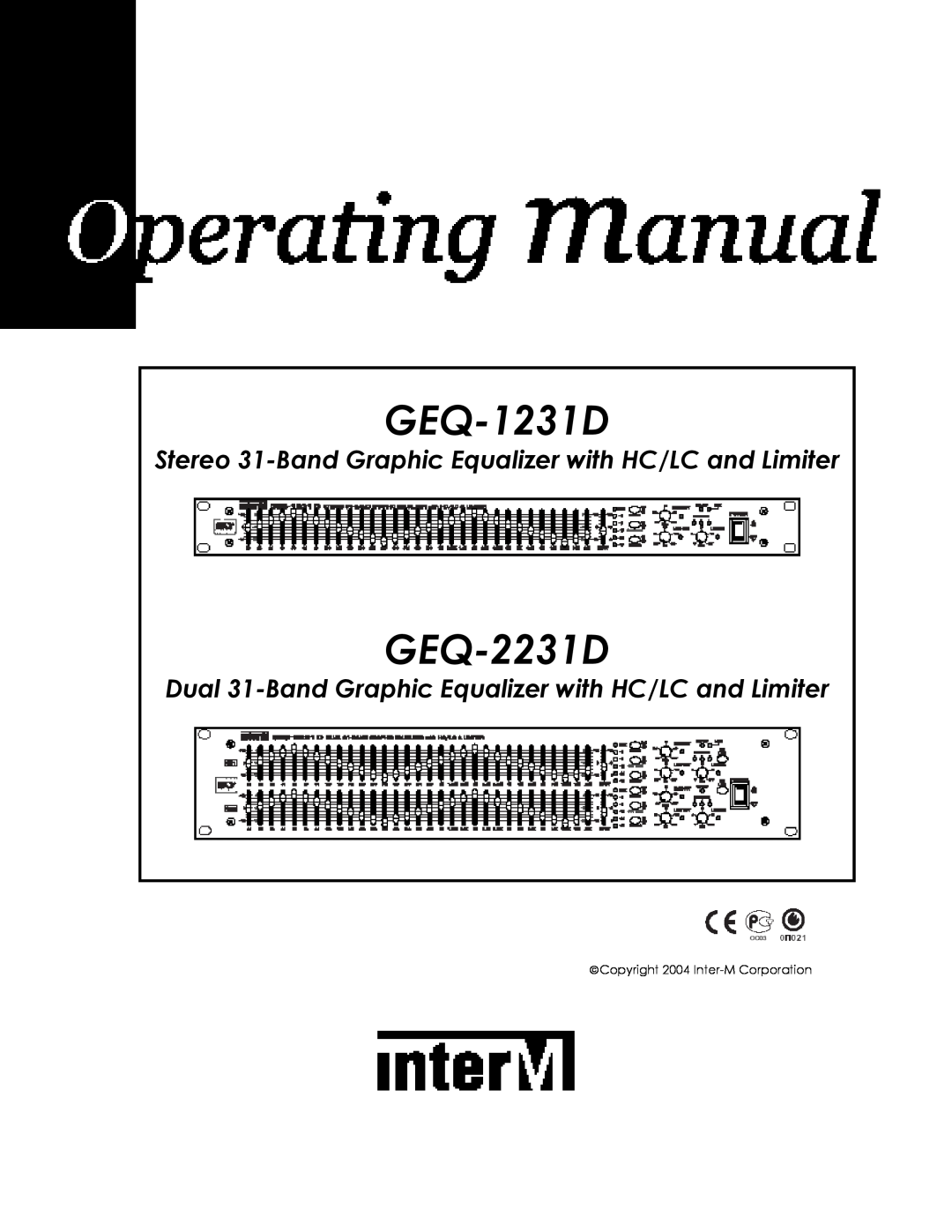 Intermec GEQ-1231D manual GEQ-2231D, Copyright 2004 Inter-MCorporation 