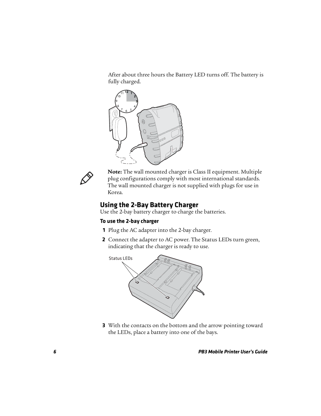 Intermec PB3 manual Using the 2-Bay Battery Charger, To use the 2-bay charger 