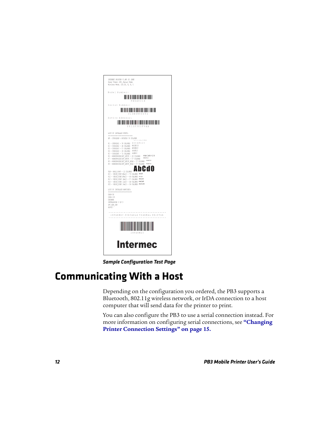 Intermec PB3 manual Communicating With a Host, PBXA021E 