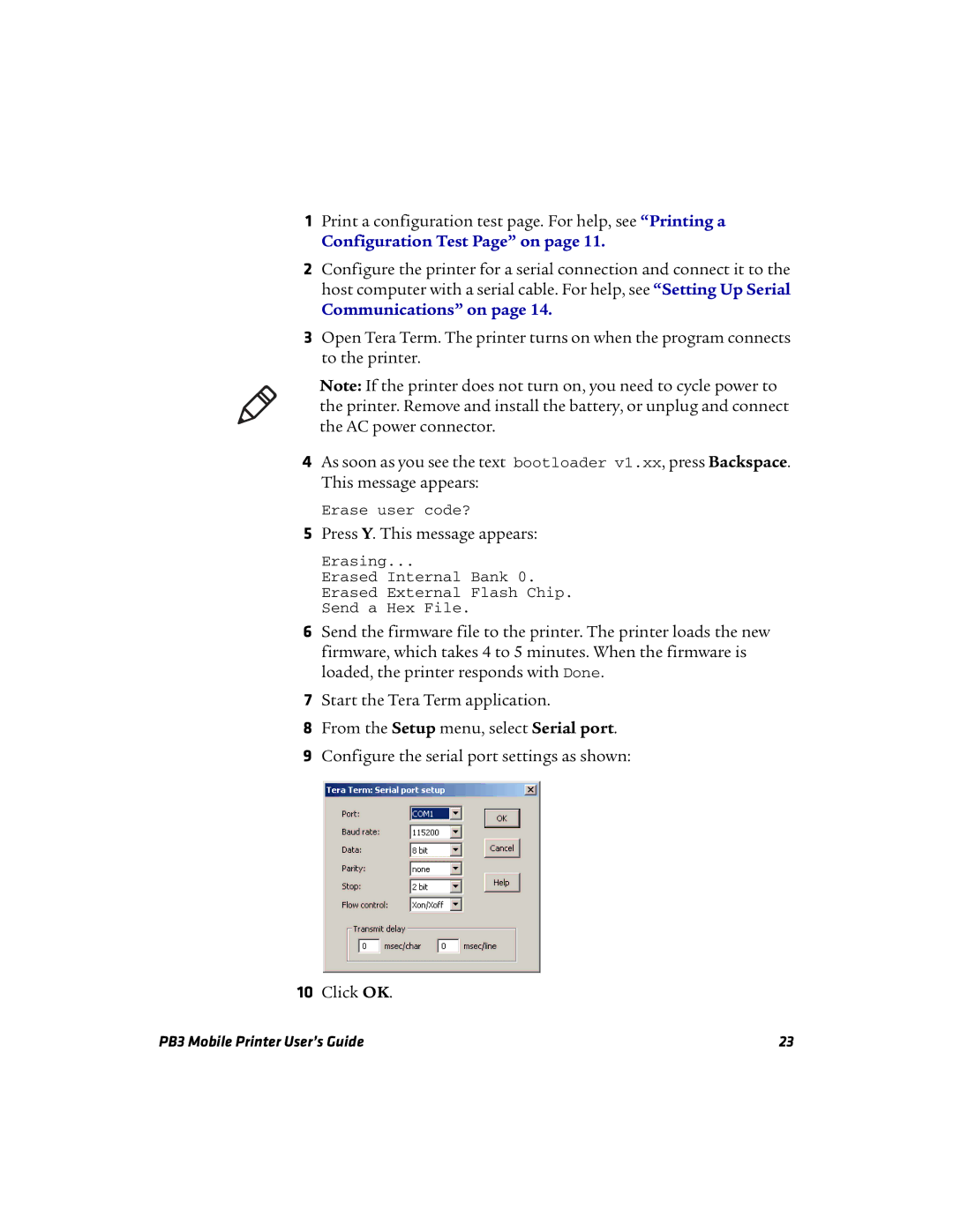 Intermec PB3 manual Configuration Test Page on 