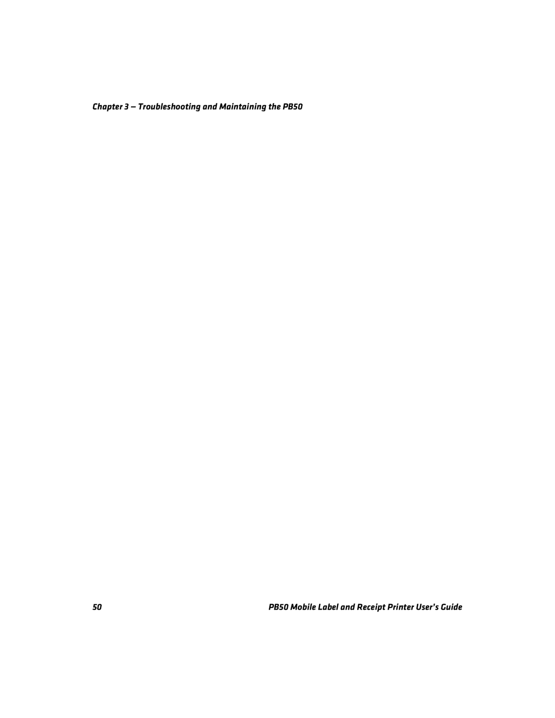 Intermec manual Troubleshooting and Maintaining the PB50 