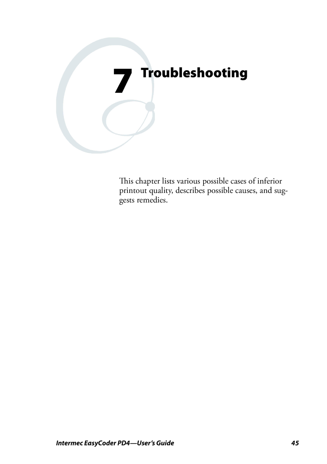 Intermec PD4 manual Troubleshooting 