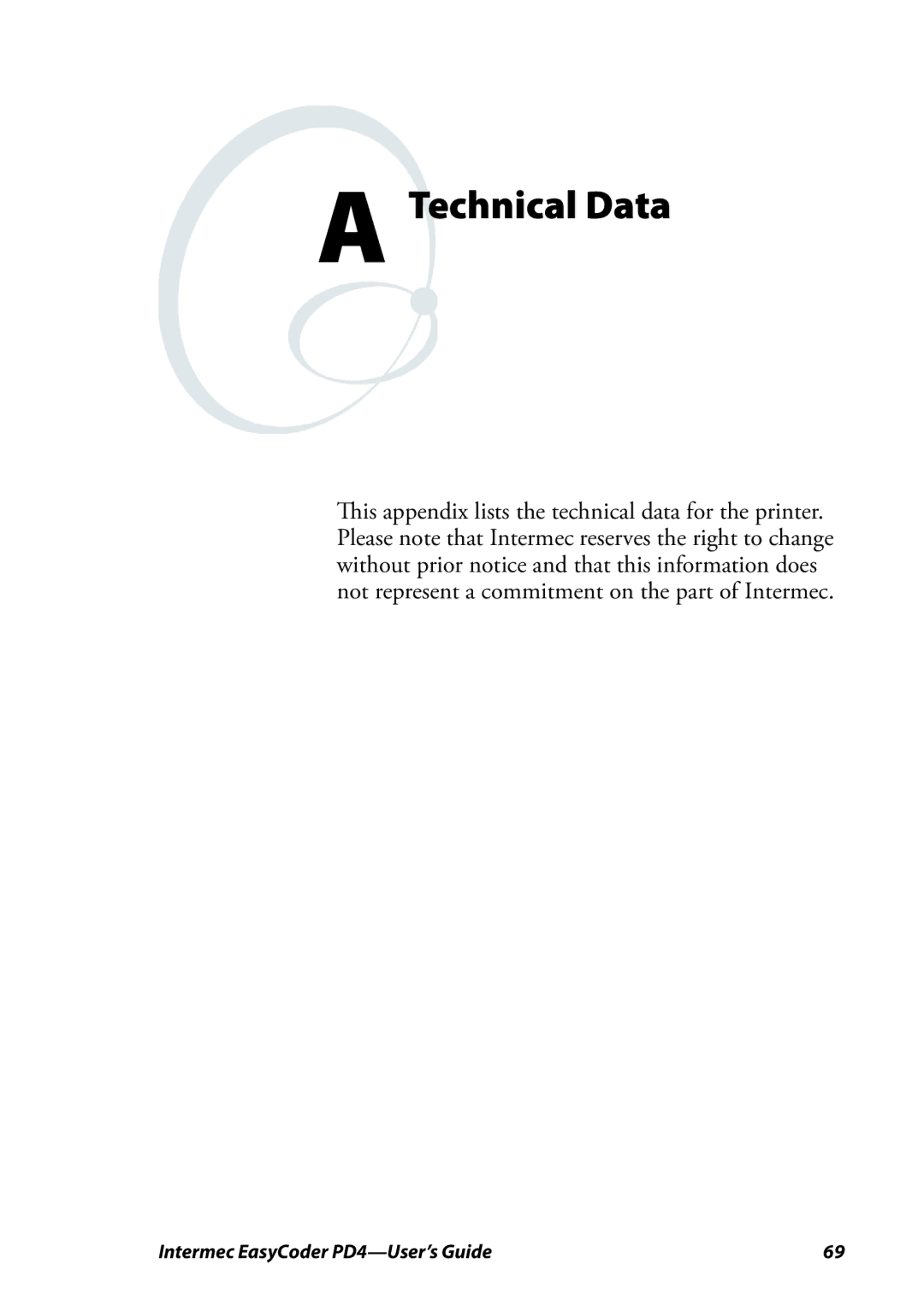 Intermec PD4 manual Technical Data 