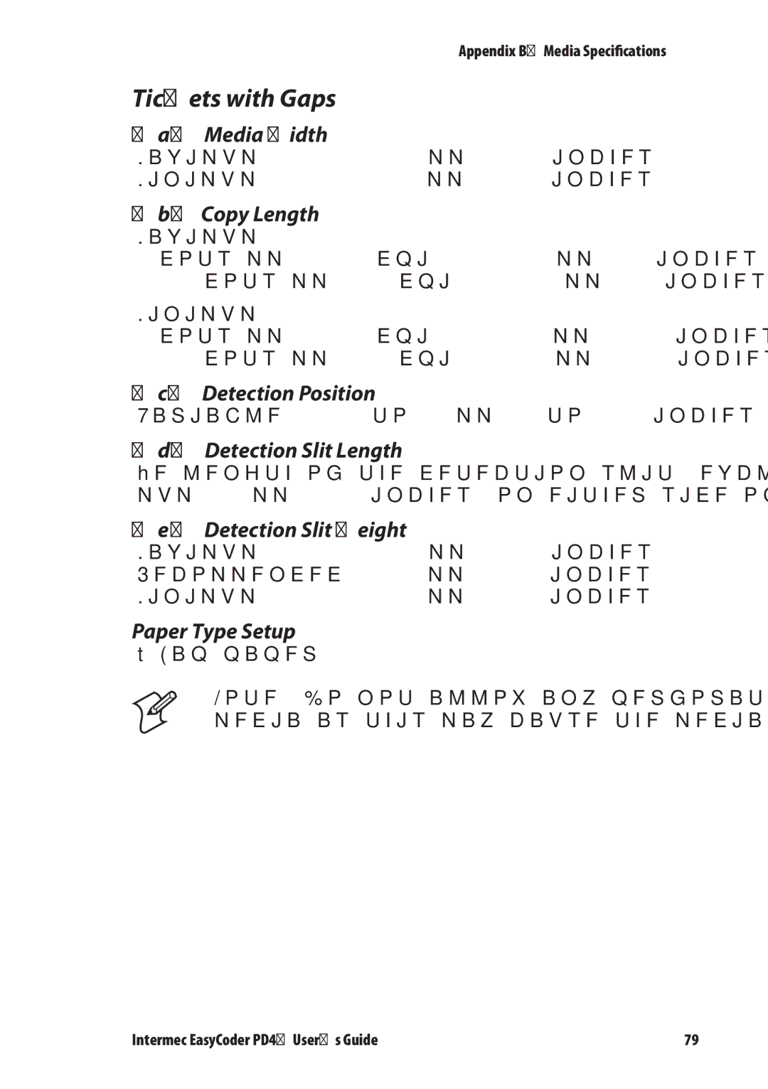 Intermec PD4 manual Tickets with Gaps 