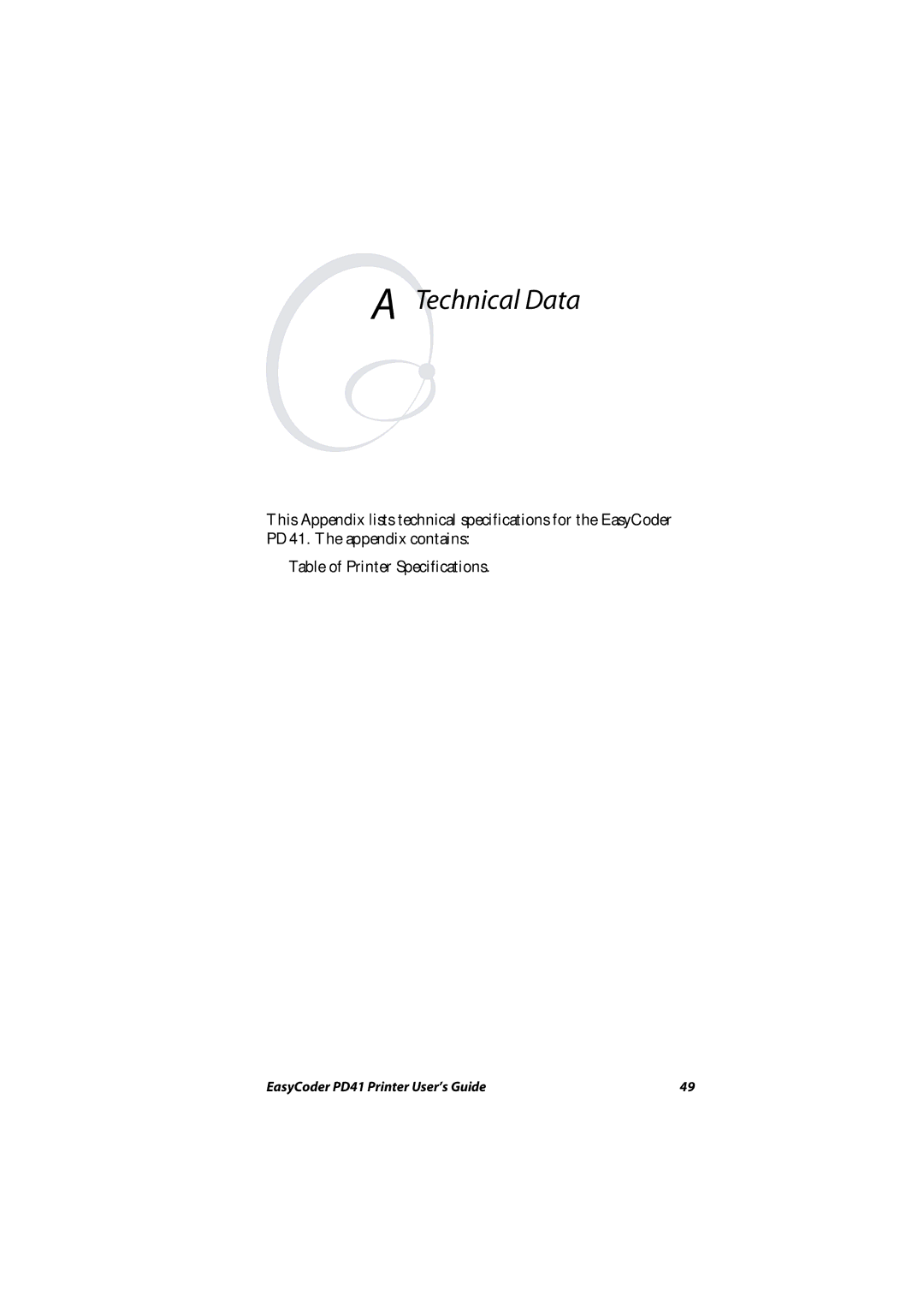 Intermec PD41 manual Technical Data 