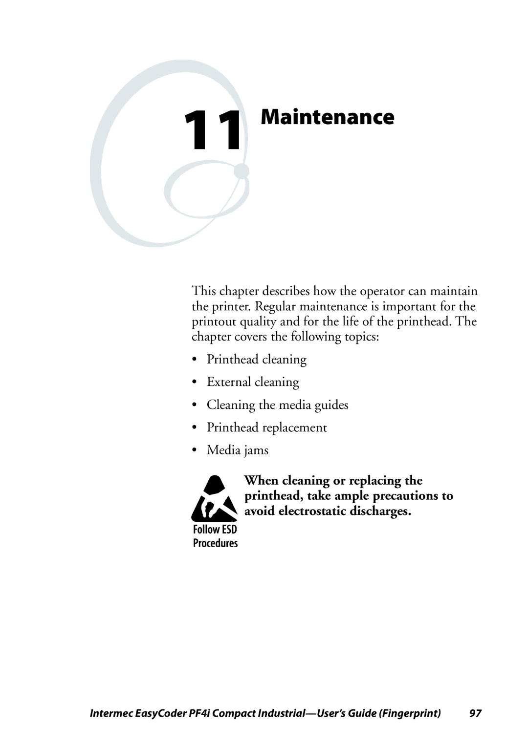 Intermec PF4I manual Maintenance 