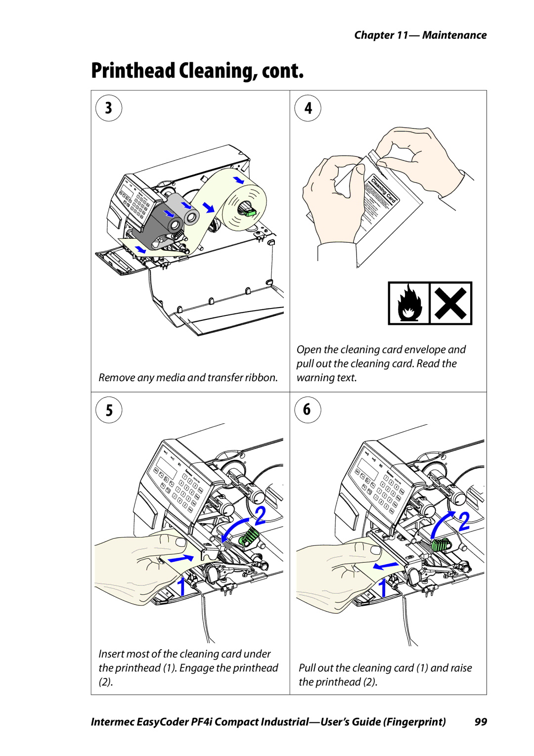 Intermec PF4I manual Printhead Cleaning 