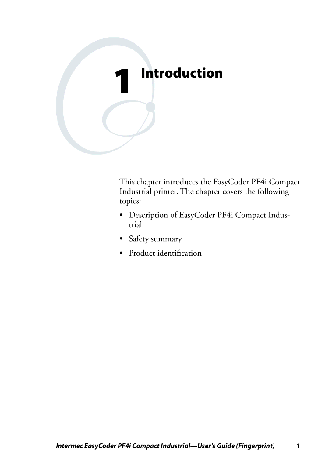 Intermec PF4I manual Introduction 