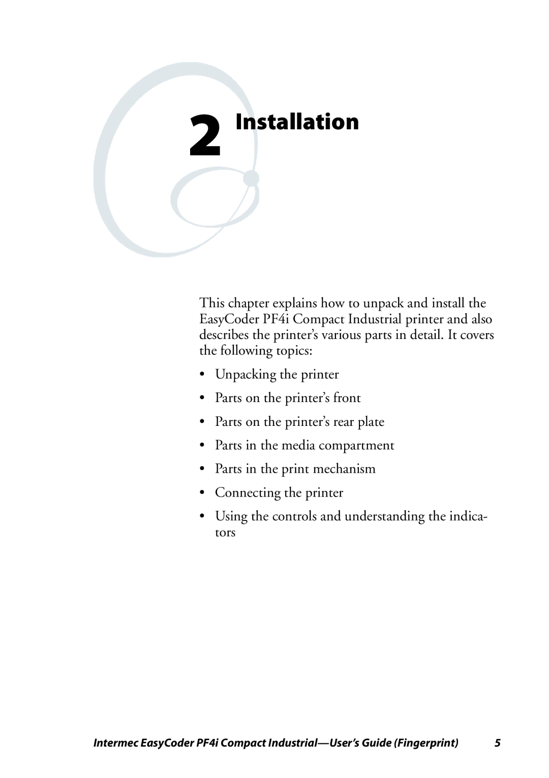 Intermec PF4I manual Installation 