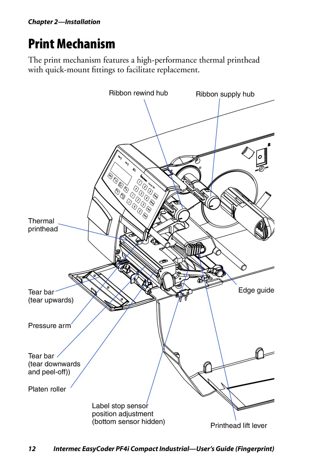 Intermec PF4I manual Print Mechanism 