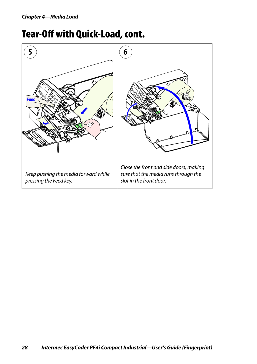 Intermec PF4I manual Tear-Oﬀ with Quick-Load 