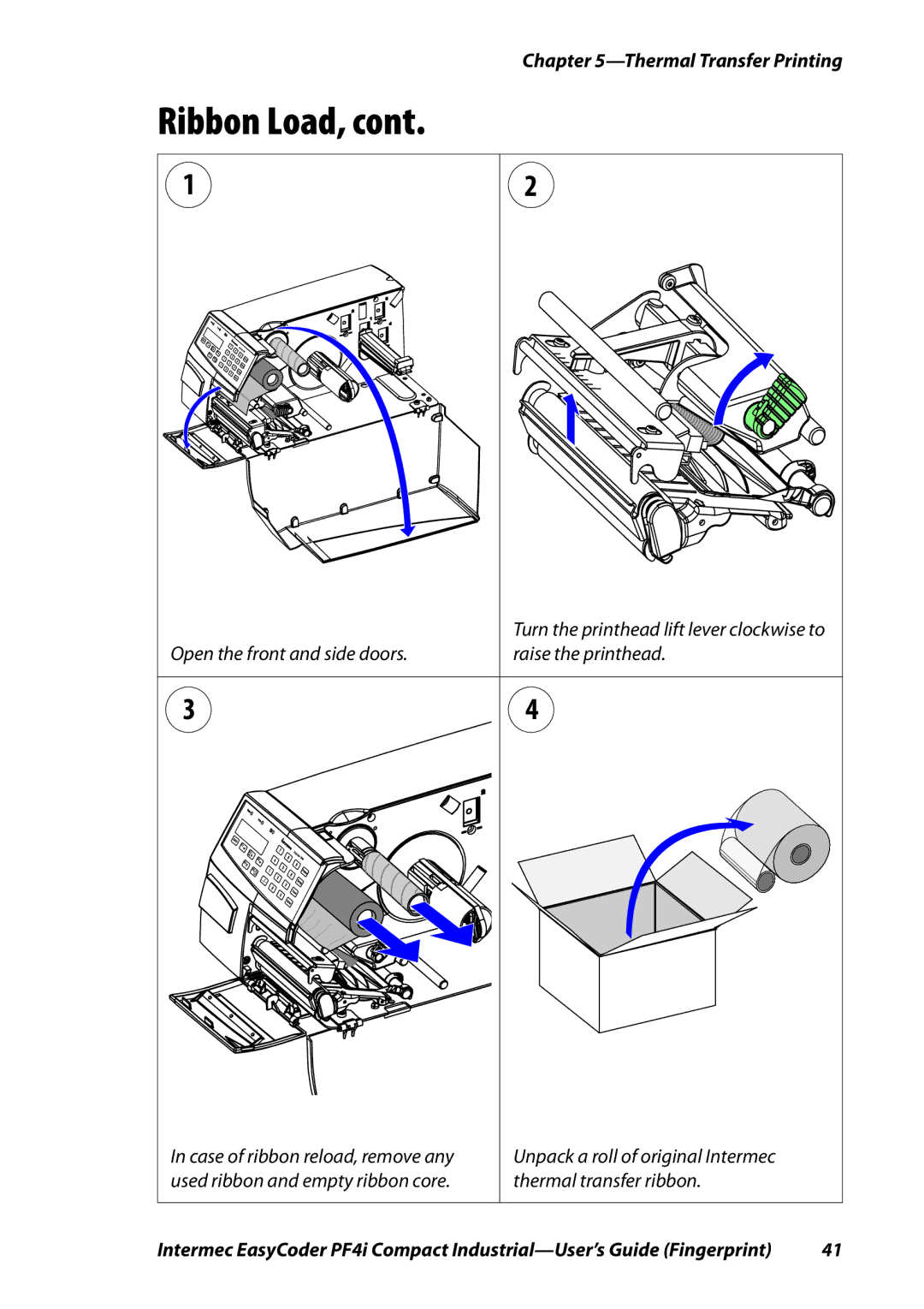 Intermec PF4I manual Ribbon Load 