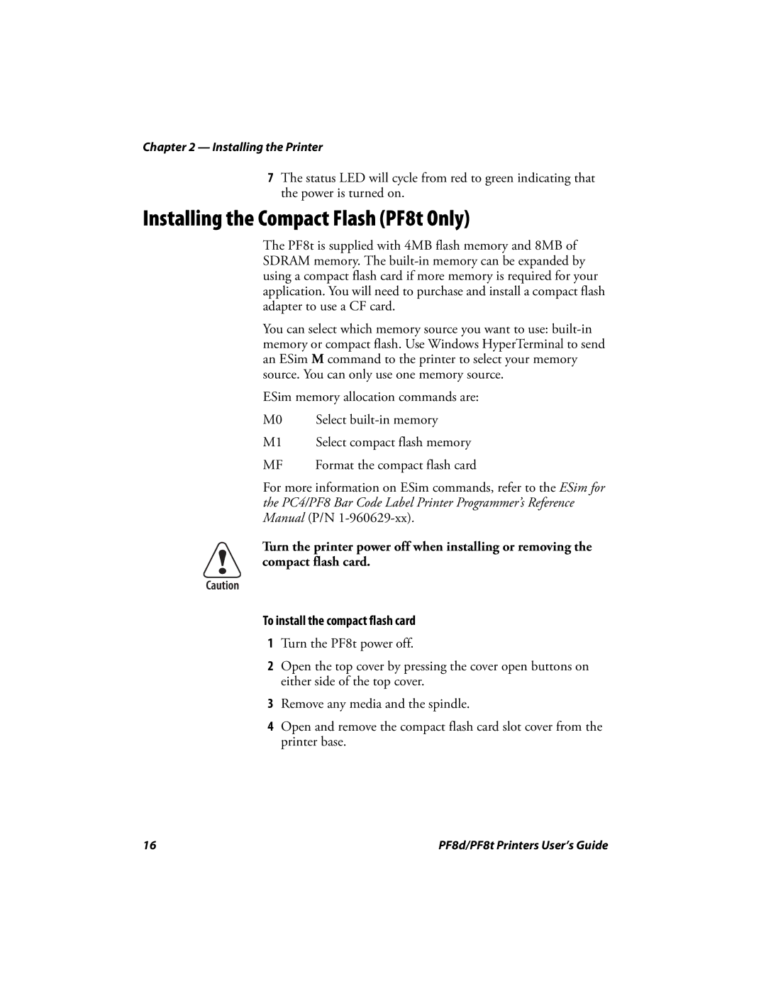 Intermec PF8D, PF8T manual 