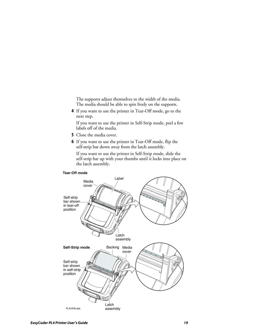 Intermec PL4 manual Tear-Off mode 