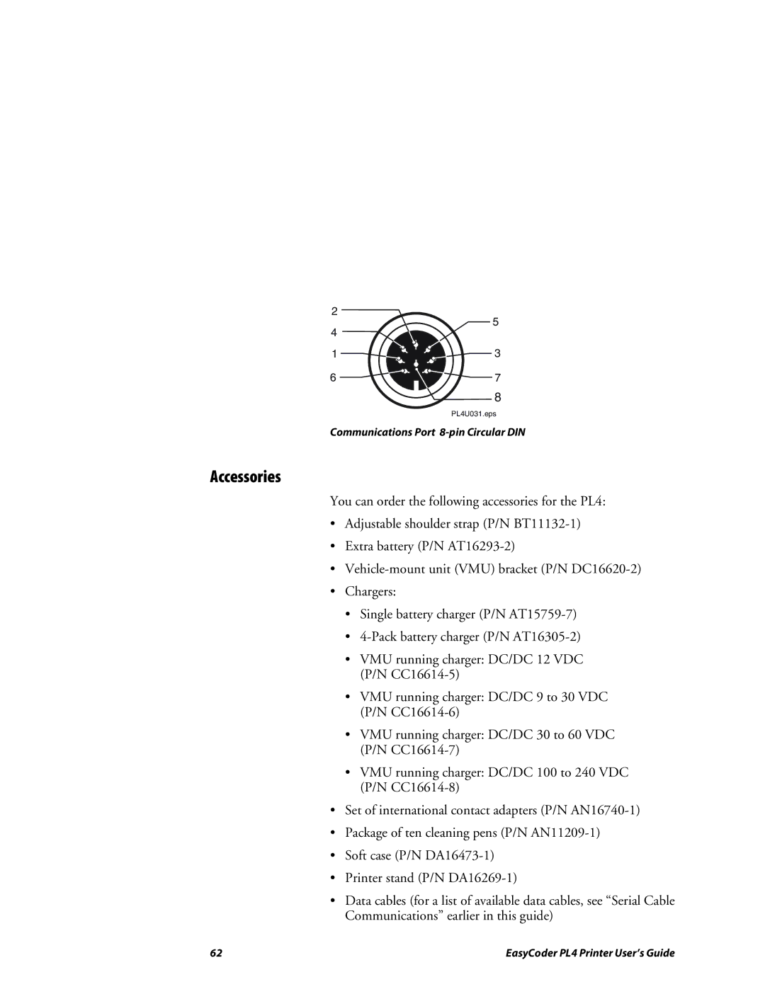 Intermec PL4 manual Accessories 