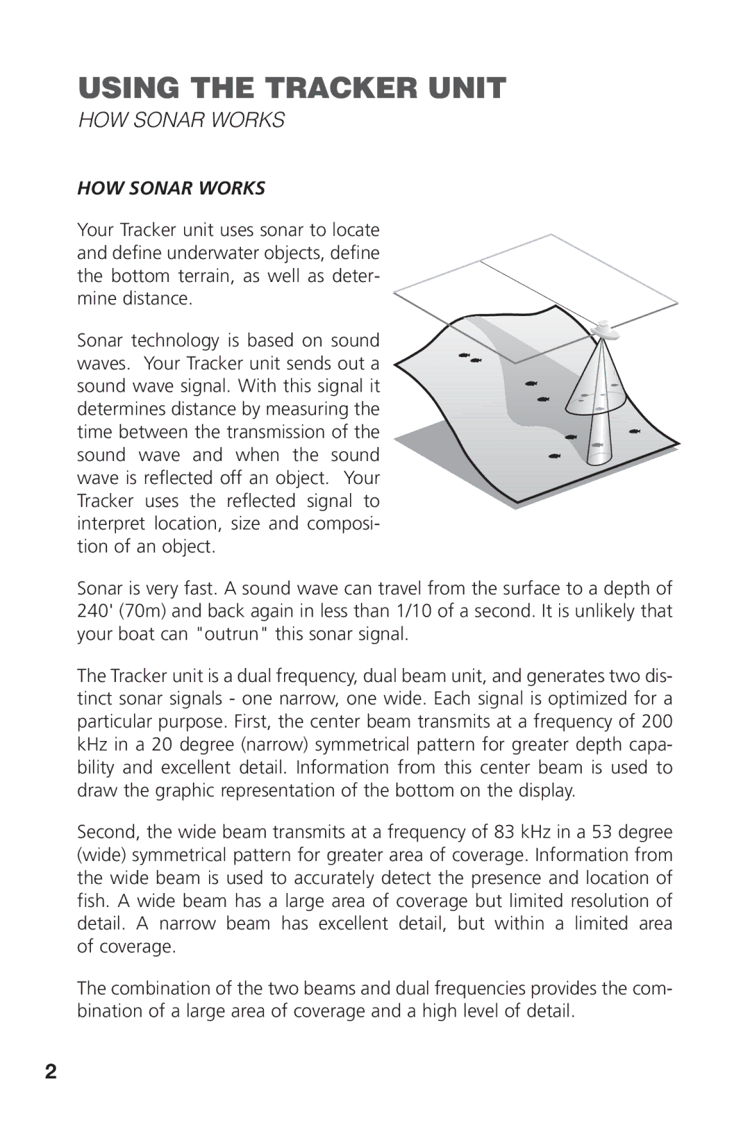 Intermec PRO 128 manual Using the Tracker Unit, HOW Sonar Works 