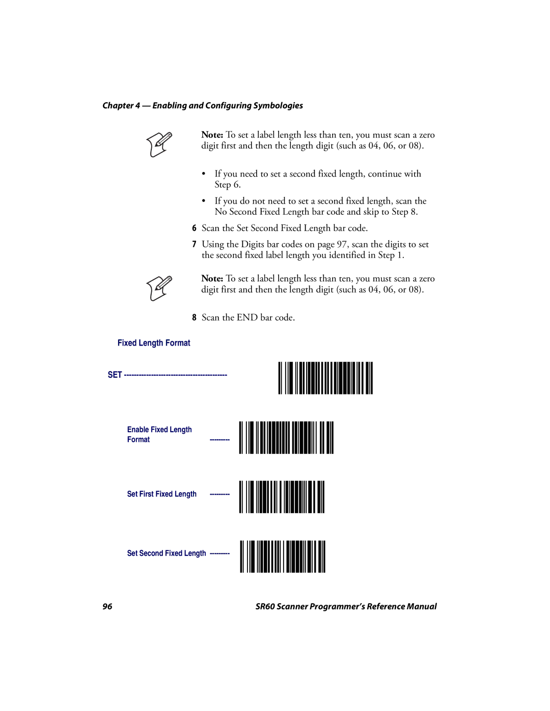 Intermec SR60 manual If you need to set a second fixed length, continue with Step 