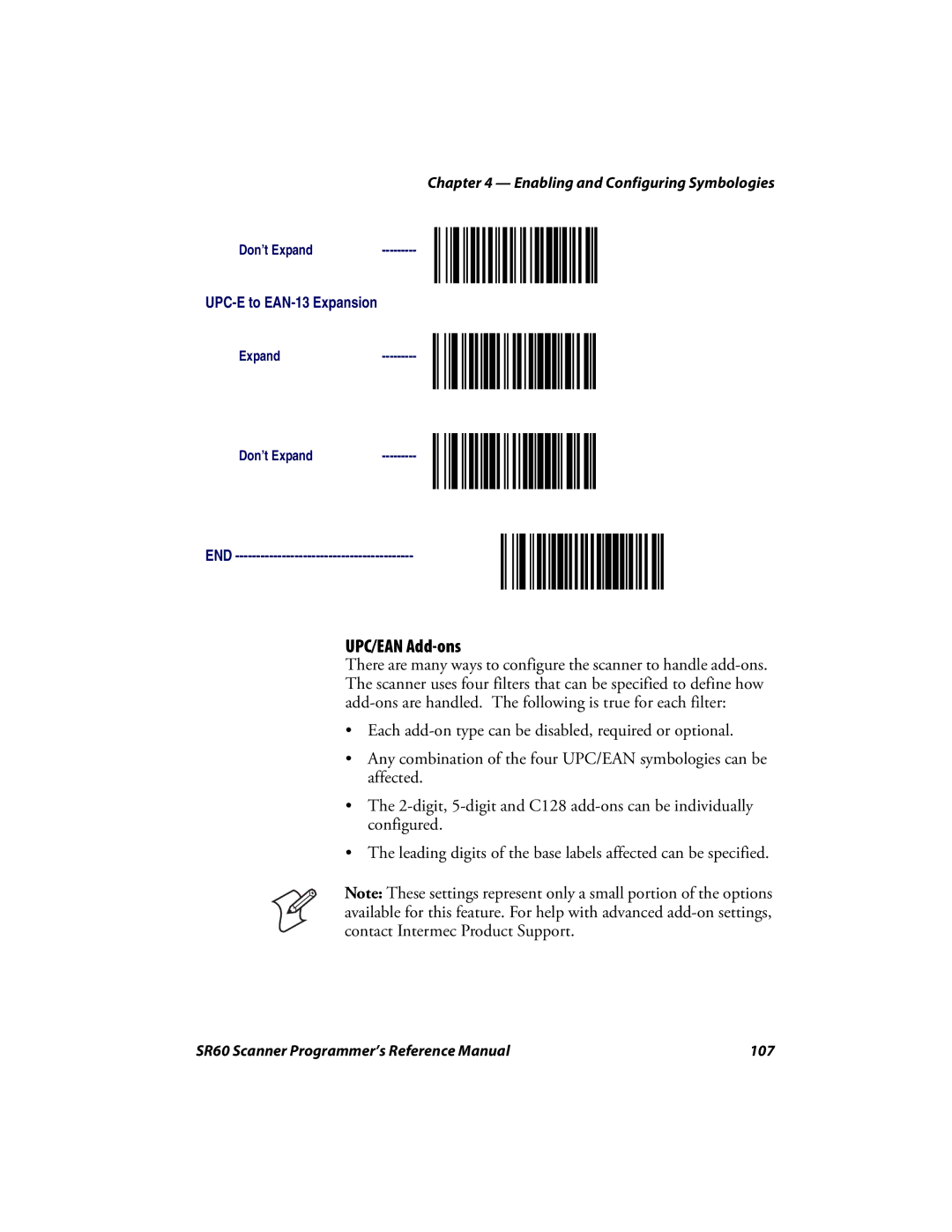 Intermec manual SR60 Scanner Programmer’s Reference Manual 107 