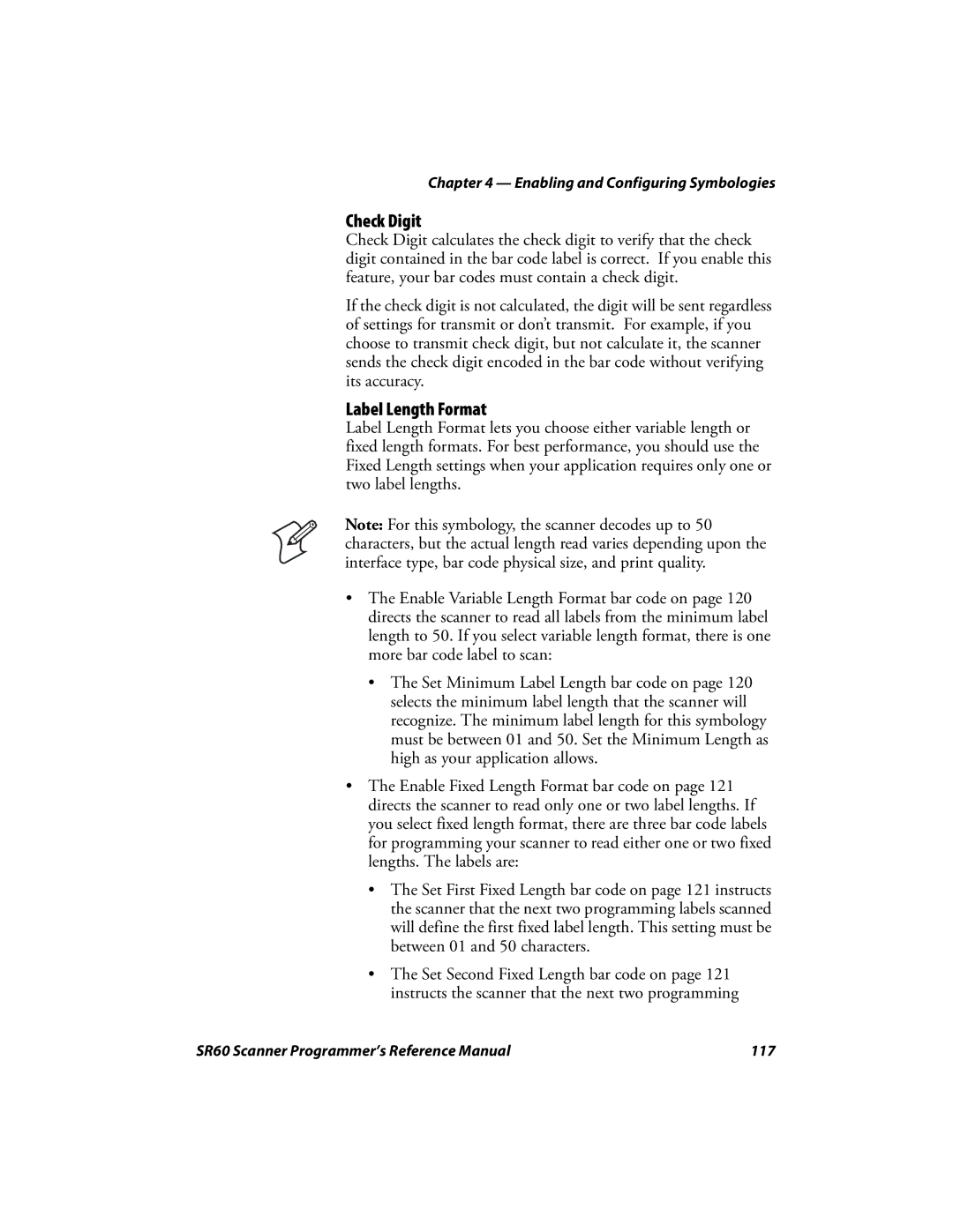 Intermec manual SR60 Scanner Programmer’s Reference Manual 117 