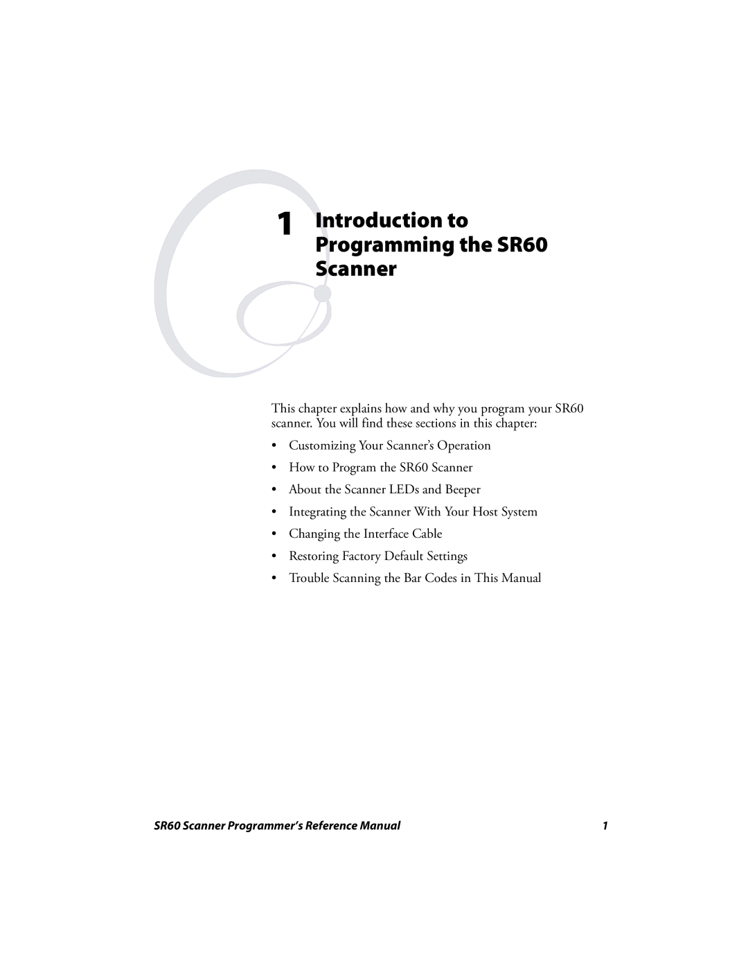 Intermec manual Introduction to Programming the SR60 Scanner 