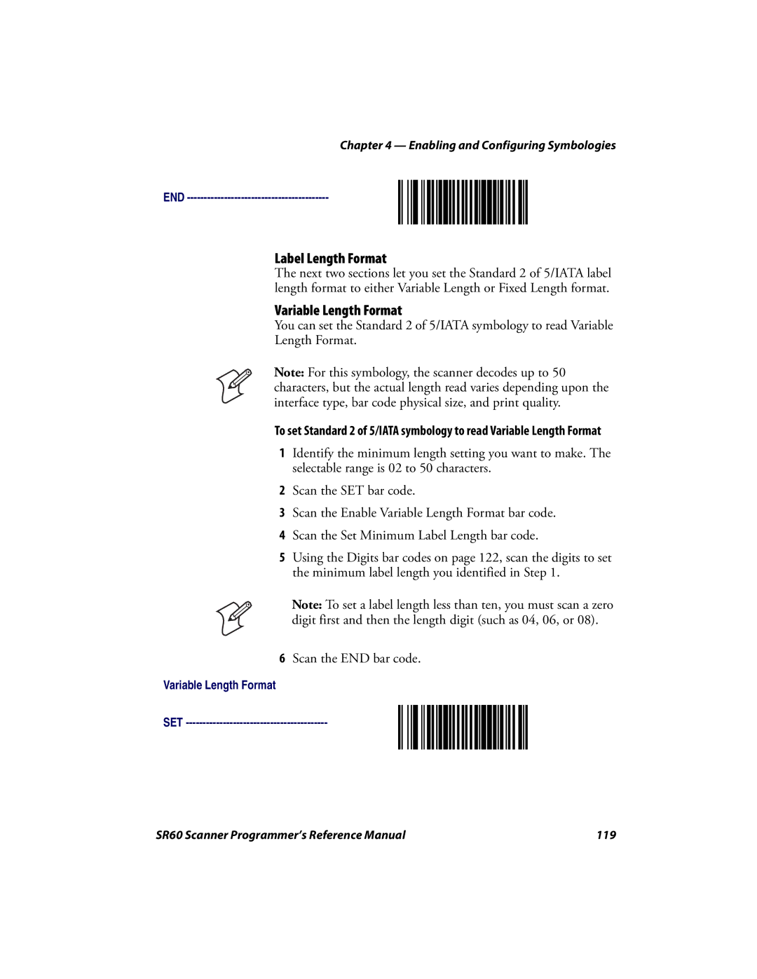 Intermec manual SR60 Scanner Programmer’s Reference Manual 119 