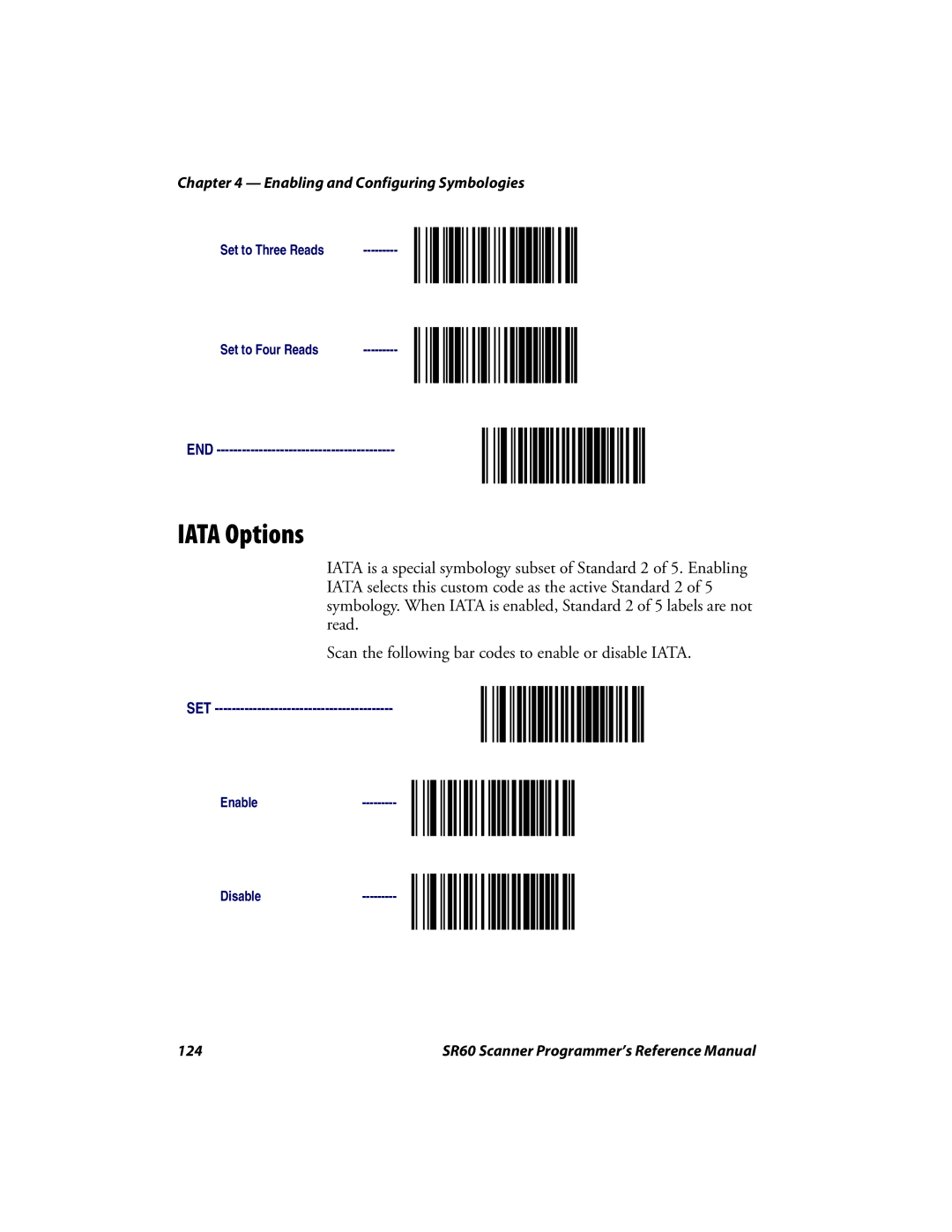 Intermec SR60 manual Iata Options 